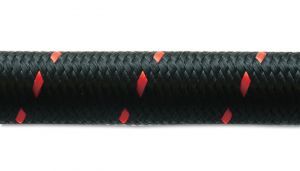 10ft roll of black red nylon braided flex hose an size 10 hose id 0 56