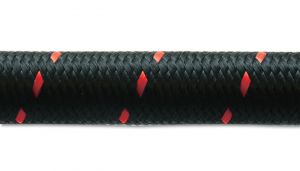 10ft roll of black red nylon braided flex hose an size 4 hose id 0 22