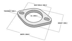 2 bolt stainless steel flange 2 25 i d single flange retail packed