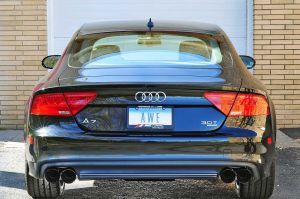 AWE Tuning Audi C7 A7 3.0T Touring Edition Exhaust - Quad Outlet, Chrome Silver Tips