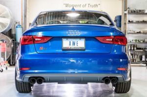 AWE Tuning Audi S3 SwitchPath Exhaust with Diamond Black Tips, 90mm