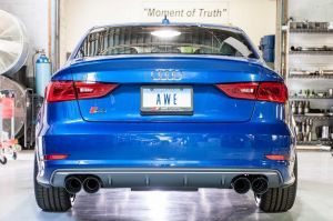 AWE Tuning Audi S3 Track Edition Exhaust with Diamond Black Tips, 102mm