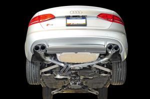 AWE Tuning Audi S4 3.0T Track Edition Exhaust and Non-Resonated Downpipe System - Chrome Silver Quad Tips (90mm)
