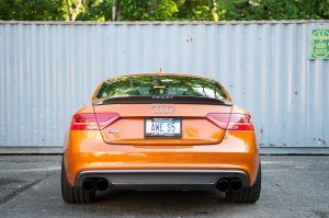AWE Tuning Audi S5 3.0T Track Edition Exhaust and Resonated Downpipe System - Diamond Black Quad Tips (102mm)