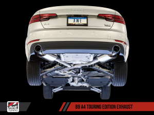 AWE Tuning B9 A4 Touring Exhaust, Dual Outlet - Diamond Black Tips