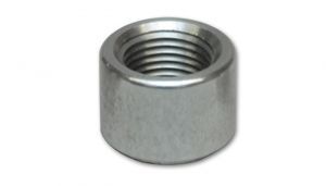 female 16an aluminum weld bung 1 5 16 12 thread 1 75 flange od