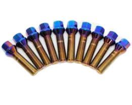 Mevius Lug Bolts (Blue Neon) Cone Seat 12x1.5x 27mm Length 20-pack