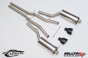 Milltek Audi RS6 Non-Resonated Catback Exhaust- (Black Tips)