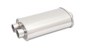 streetpower oval muffler 2 5 inlet center in dual out